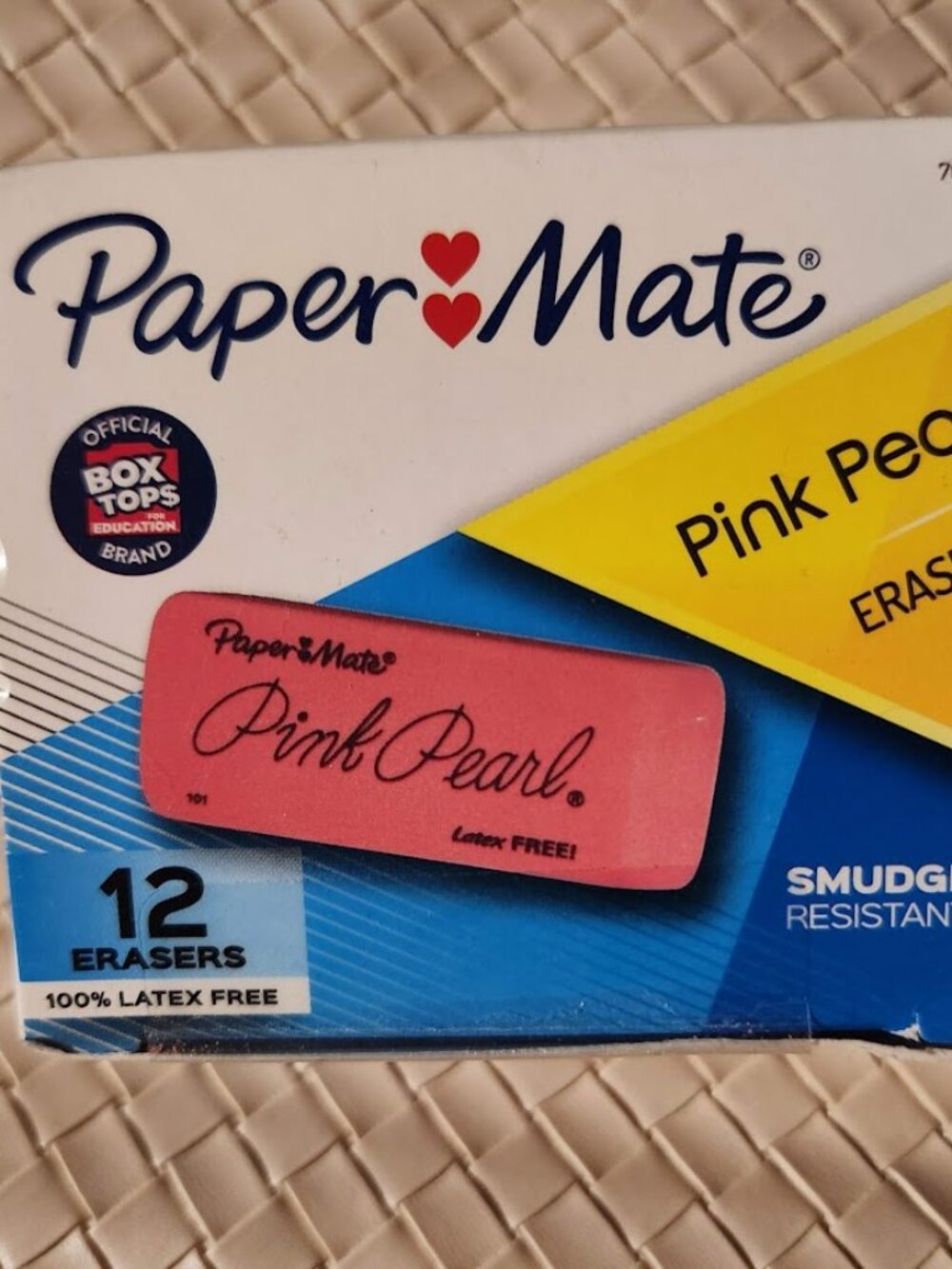 NEW 12 Large Pink Pearl Erasers 12 Pack Eraser Classroom / School / Homeschool
